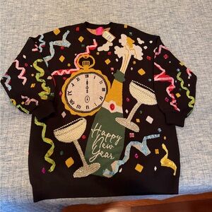 QUEEN OF SPARKLES Black Sequin Celebration Mini Dress